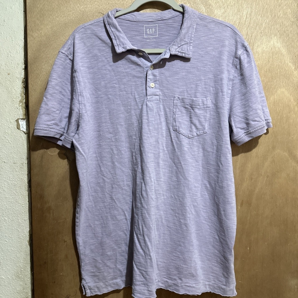Gap Polo Shirt Mens size Large Purple Short Sleeve Casual